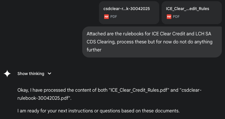 Improving prompts to compare Clearing Service Rulebooks